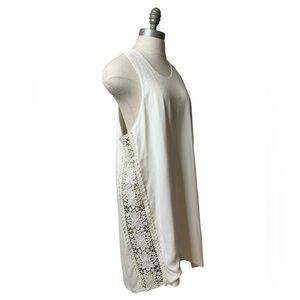 Stone Cold Fox Ivory Cream Sleeveless Embroidered Beachy Crochet Mini Dress US 4